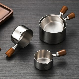 Shamjina Cốc đo lường bằng thép không gỉ 304 cốc nướng bánh sáng tạo cốc đo cà phê cốc nhỏ tay cầm bằng gỗ cốc có cân