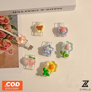 Kẹo dễ thương hoạt hình 3d búp bê dữ liệu cáp bảo vệ dây sạc chống vỡ bảo vệ đa năng phụ kiện điện thoại cười bảo vệ cáp