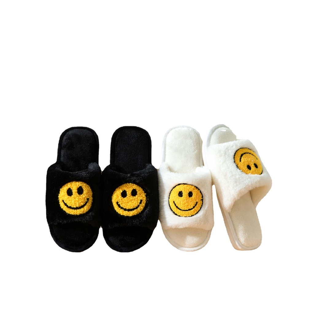 Dép mặt cười Dép Bông Đi Trong Nhà Hình Mặt Cười Hoạt Hình Thời Trang Thu Đông Cho Nữ