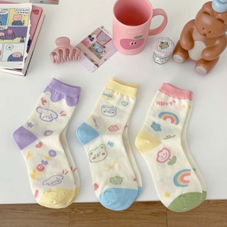 Vớ nữ cổ cao dễ thương Ba họa tiết dễ thương
