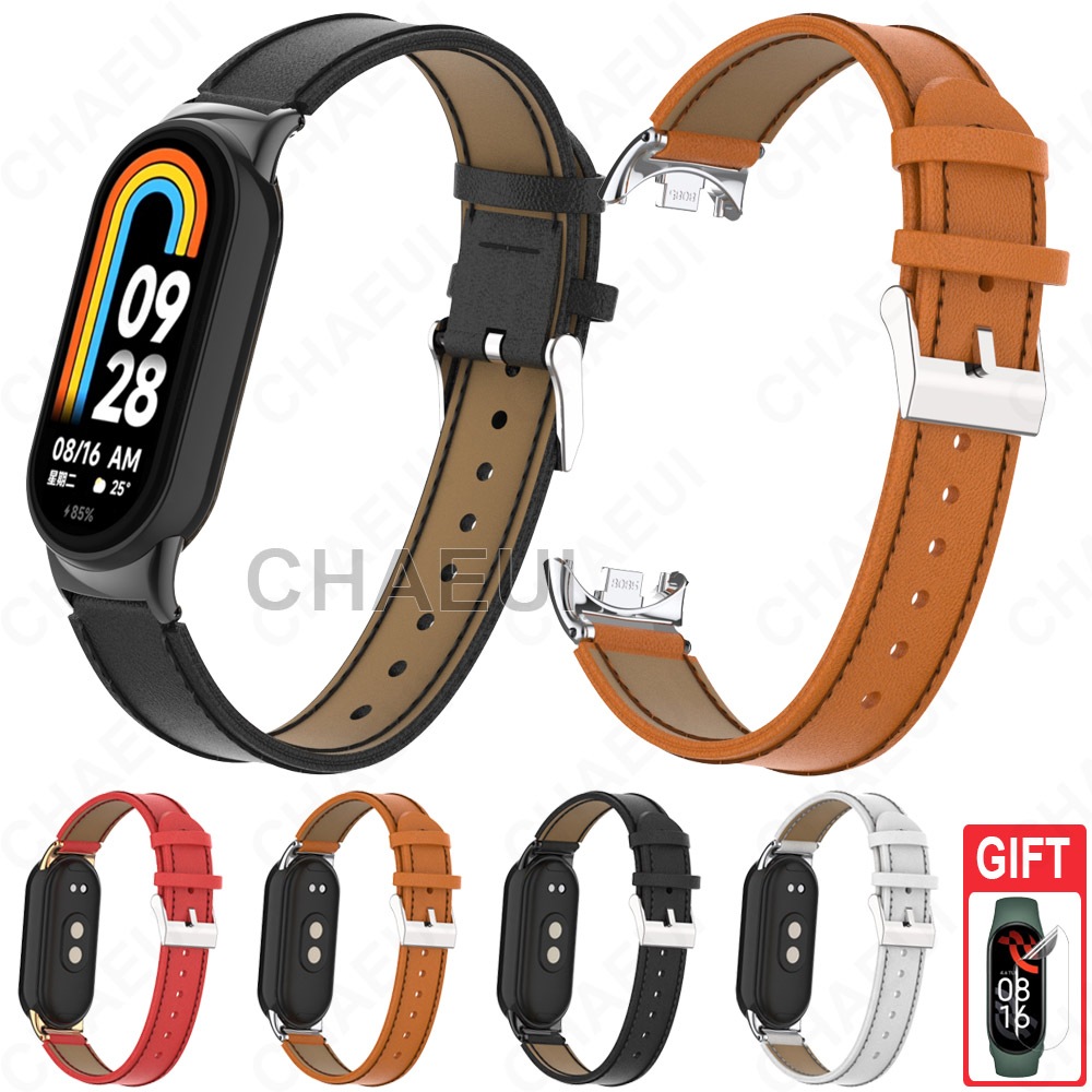 Phụ kiện thay thế vòng đeo tay bằng da cho Xiaomi Smart Band 10 9 8 / Band 10 Ceramic Edition