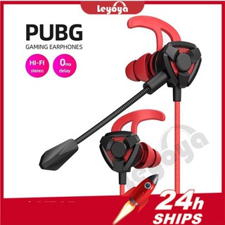 Tai nghe gaming có mic cho điện thoại Leyoya G60 tai nghe chơi game PUBG mobile / FF / ROS / Tốc chiến mic rời 360° earphone BASS hifi thoại / PC tai nghe nhét tai