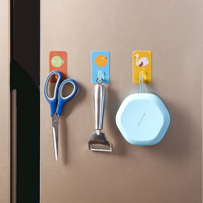 Móc Dán Tường Treo Đồ Chịu Lực Họa Tiết Hoạt Hình Ngộ Nghĩnh, Móc Dán Tường Siêu Chắc