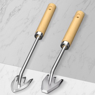 Bằng Thép Không Gỉ Dụng cụ nhổ cỏ dại làm cỏ vườn cào cỏ dại cán gỗ tiện lợi