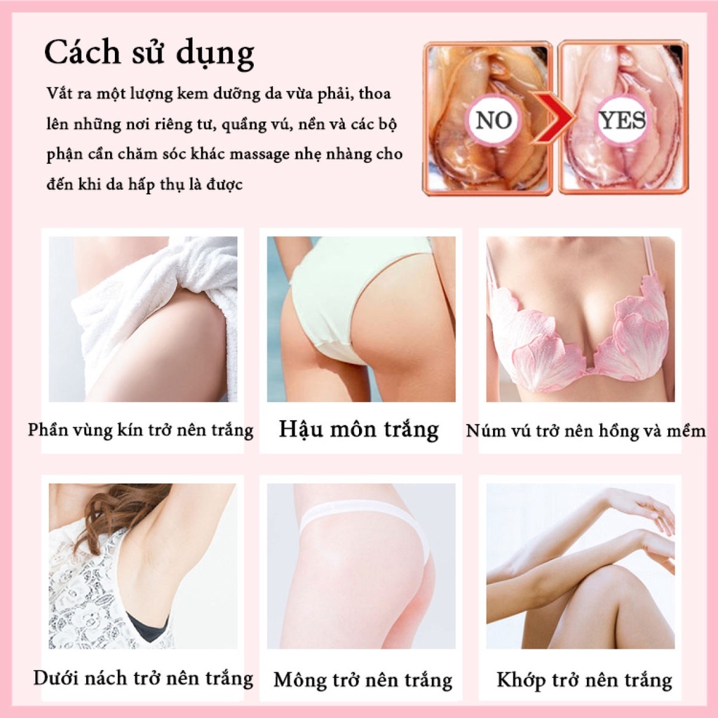 Kem làm trắng da vùng dưới cánh tay Kem làm trắng âm đạo làm sáng da đầu gối vùng da àm trắng mông cổ vùng đùi 50g