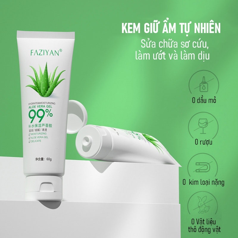 Gel Nha Đam Dưỡng Ẩm và Làm Mềm Da, Gel Lô Hội 99% Aloe Vera Gel Zu Cosmetics