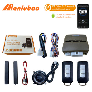 Bộ Điều Khiển app Điện Thoại android manlubao Nút Nhấn Khởi Động Không Cần Chìa Khóa Khởi Động Xe Hơi Tự Động Kèm Hệ Thống Báo Động 12v