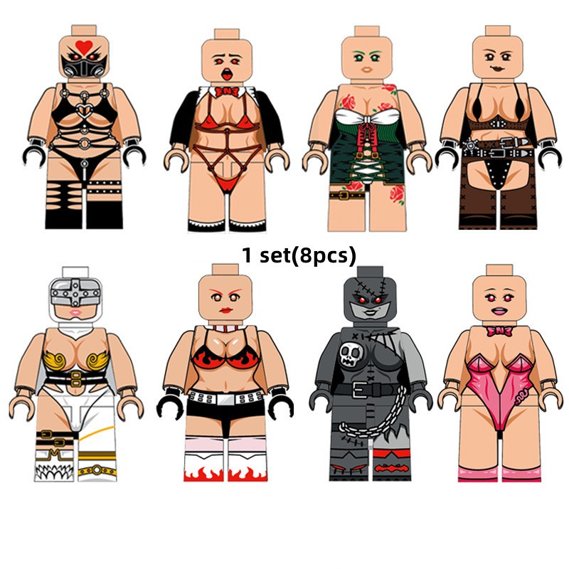 Bộ 8 Món Đồ Chơi Lắp Ráp Mô Hình Thiên Thần Hai Mặt Mini Cho Bé Gái