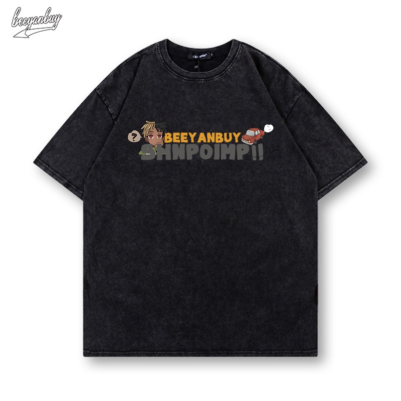Áo thun nam BEEYANBUY Y0485 100% cotton giặt thương hiệu nội địa dáng rộng cơ bản tay lỡ ulzzang unisex