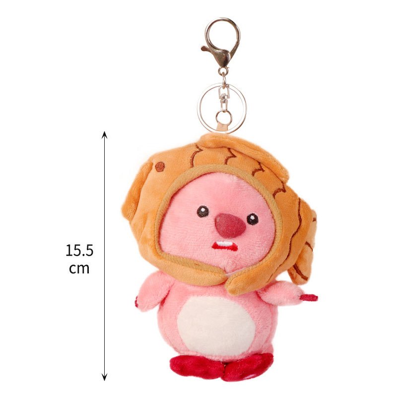 FOREVER LENGRUI  thời trang hàn quốc phim hoạt hình dễ thương búp bê loopy taiyaki túi búp bê sang trọng mặt dây chuyền túi đi học Dây Chuyền Treo