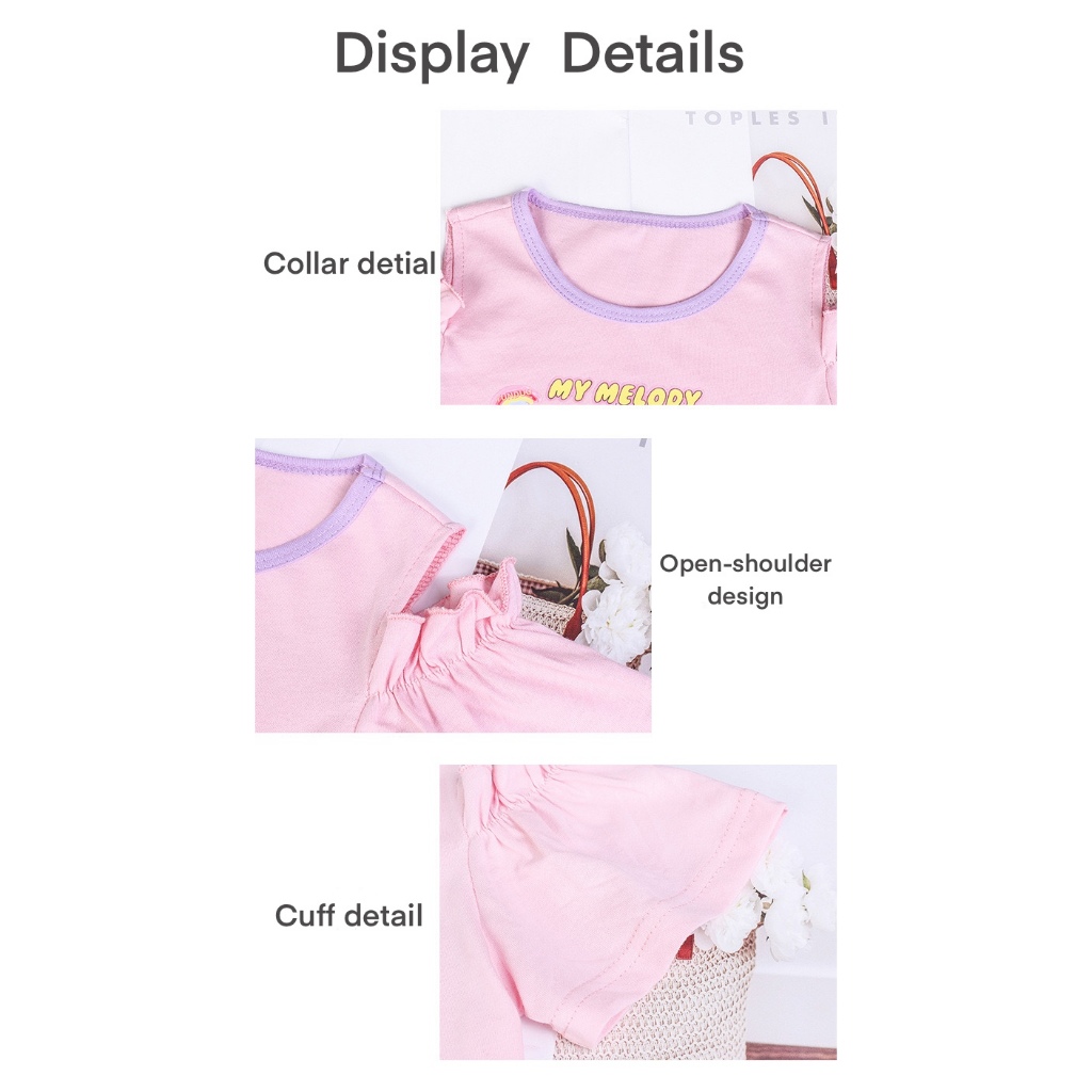 Mới Áo Thun cotton Thiết Kế Hở Vai Phong Cách kuromi Hàn Quốc Dễ Thương Dành Cho Bé Gái