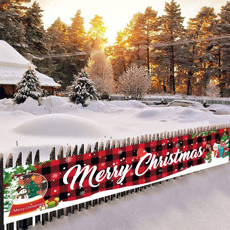 40 * 200cm Cờ polyester Hình Ông Già Noel Trang Trí Giáng Sinh Năm Mới 2024