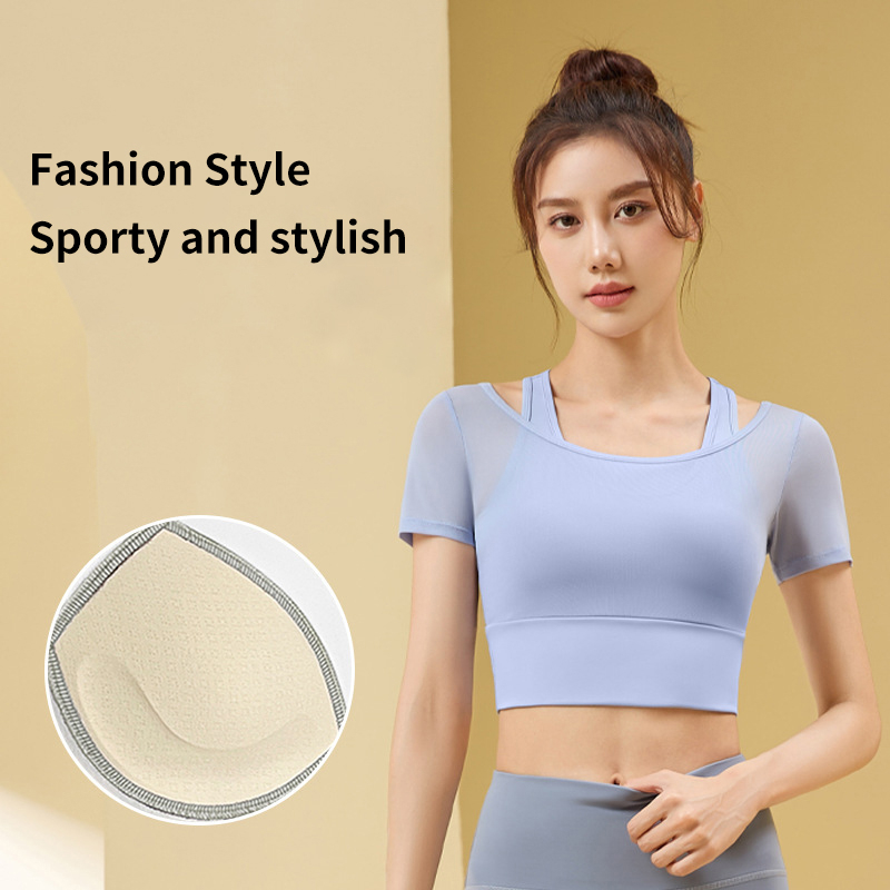 Áo Thun Thể Thao Tay Ngắn Phối Lưới Thoáng Khí Nhanh Khô