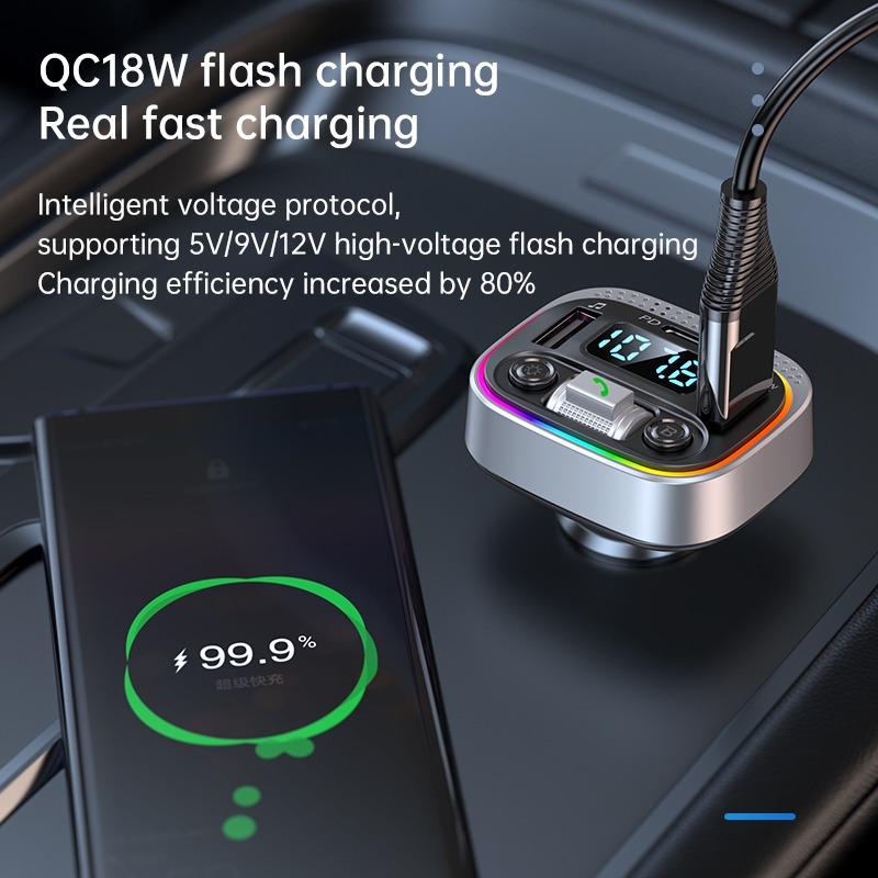 Funkoi Thiết Bị Sạc usb mp3 bluetooth 5.0 Chuyên Dụng Cho Xe Hơi