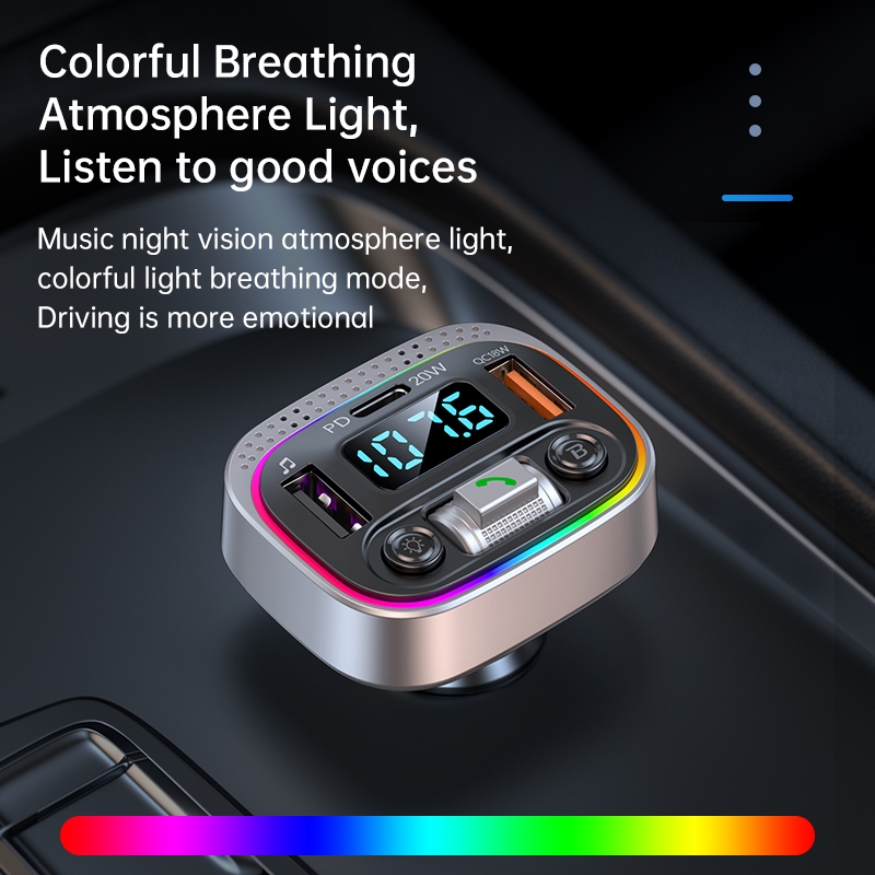 Funkoi Thiết Bị Sạc usb mp3 bluetooth 5.0 Chuyên Dụng Cho Xe Hơi