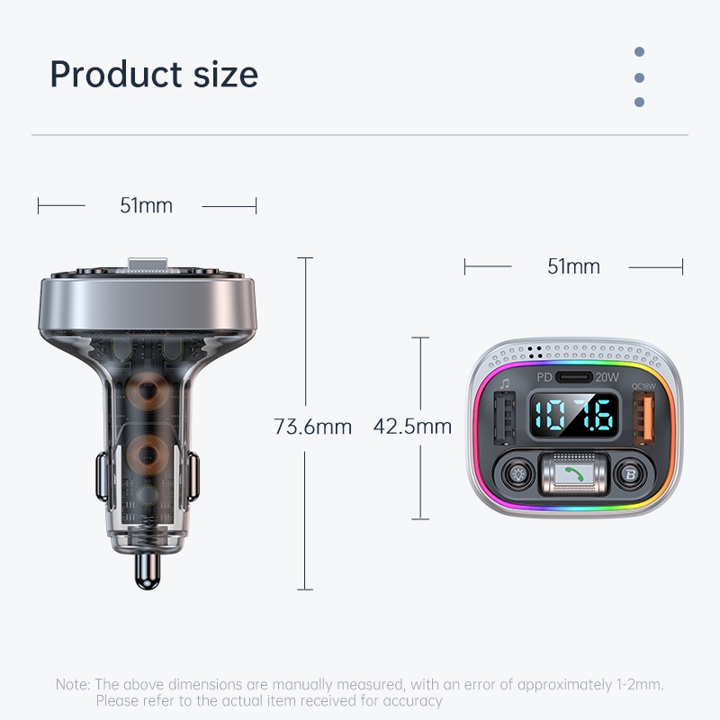 Funkoi Thiết Bị Sạc usb mp3 bluetooth 5.0 Chuyên Dụng Cho Xe Hơi