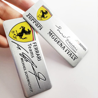1 Nhãn Dán Trang Trí Xe Hơi Bằng Nhôm In logo ferrari