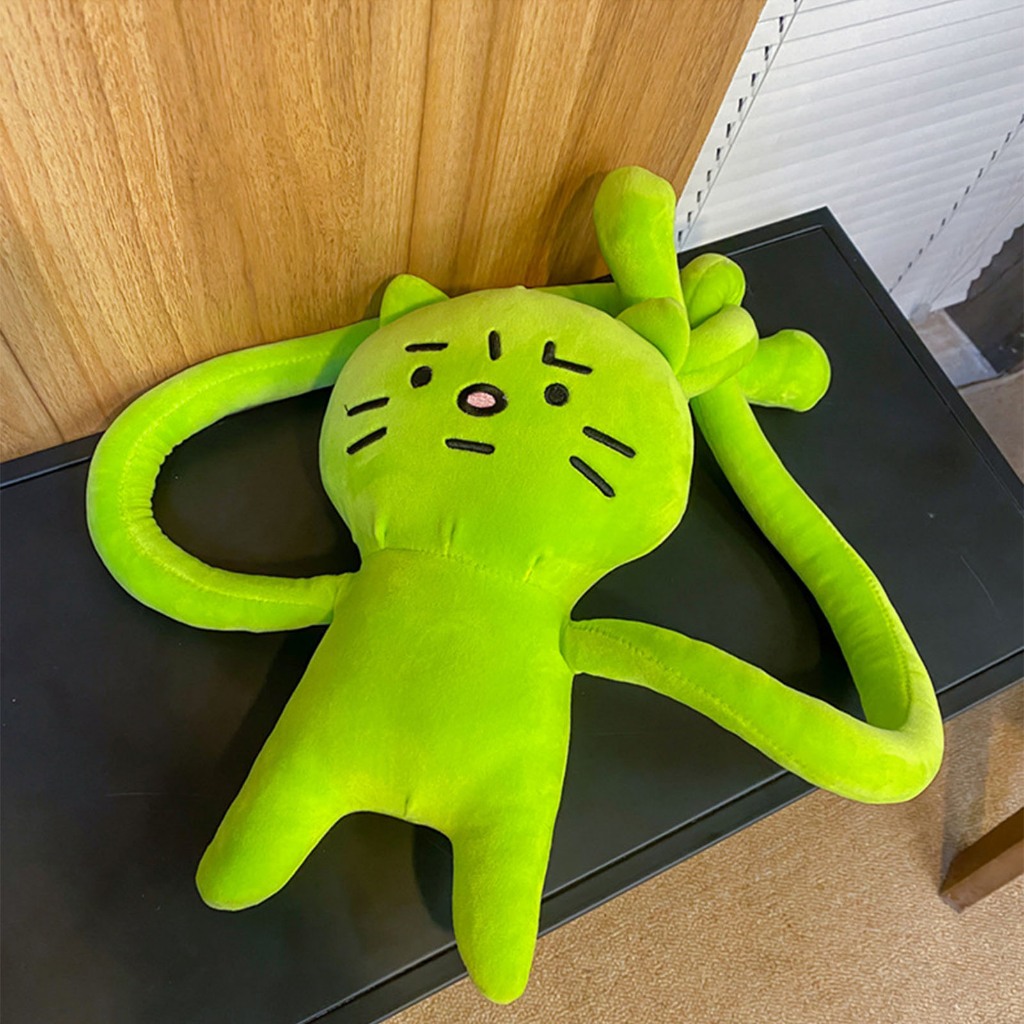 Túi Đeo Chéo Hình Thú Nhồi Bông Hoạt Hình Dễ Thương,  Đeo Vai Hoạt Hình Cánh Tay Dài Anxiety Kitty