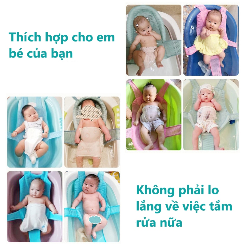 Lưới tắm em bé sơ sinh chống trượt chỉnh được Lưới tắm sơ sinh cho bé có thể điều chỉnh kích thước, lưới đỡ tắm móc chậu phù hợp cho bé sơ sinh