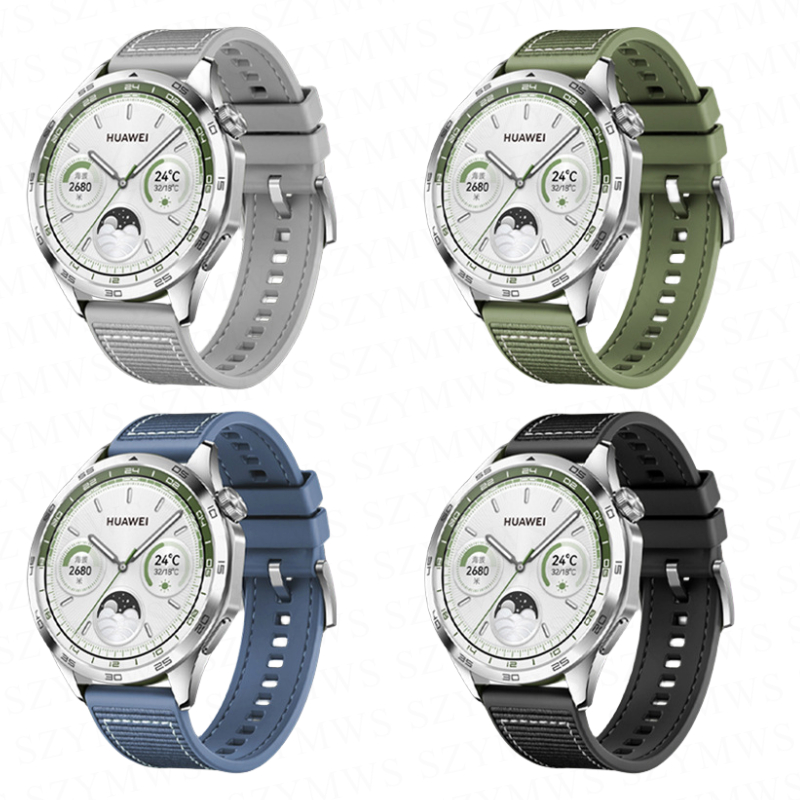Dây Đeo nylon silicone 22mm Cho Đồng Hồ huawei gt4 46mm 41mm