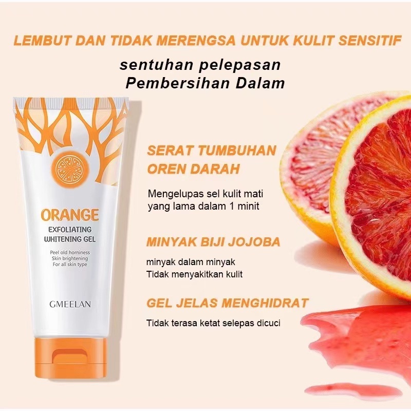 Gel Tẩy Tế Bào Chết GMEELAN Orange Exfoliating Whitening Gel 50g Tẩy Tế Bào Chết Sạch Sâu Lỗ Chân Da Se Khít Làm Trắng Da Giảm Mụn Đầu Đen