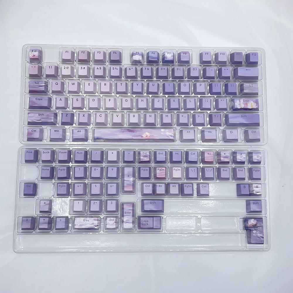 Nắp Phím Nhuộm Màu Tím Chủ Đề Nước cherry Cho Bàn Phím Cơ 61 / 68 / 71 / 84 / 87 / 96 / 104