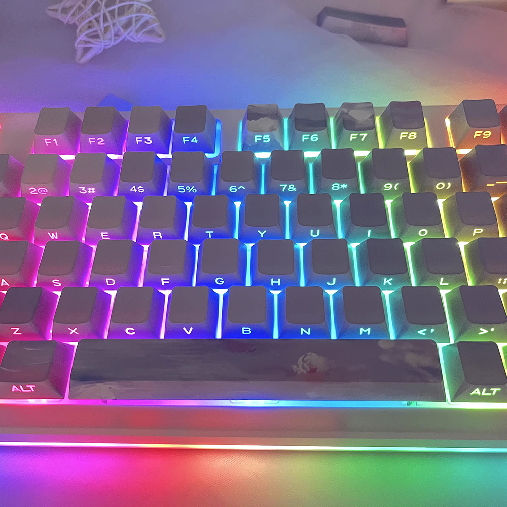 Nắp Phím Nhuộm Màu Tím Chủ Đề Nước cherry Cho Bàn Phím Cơ 61 / 68 / 71 / 84 / 87 / 96 / 104