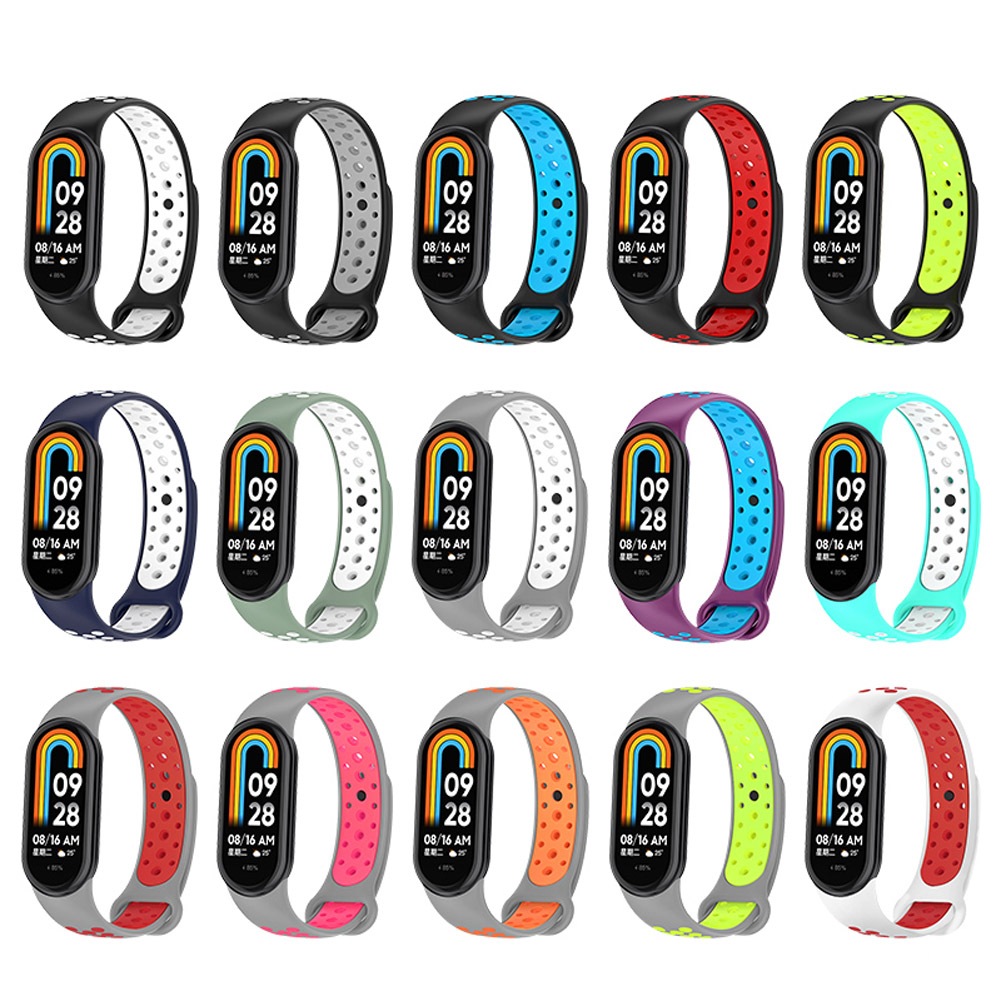 Silicone Dây Đeo Thay Thế Chất Liệu Silicon Màu Trơn Cho Xiaomi Mi Band 8