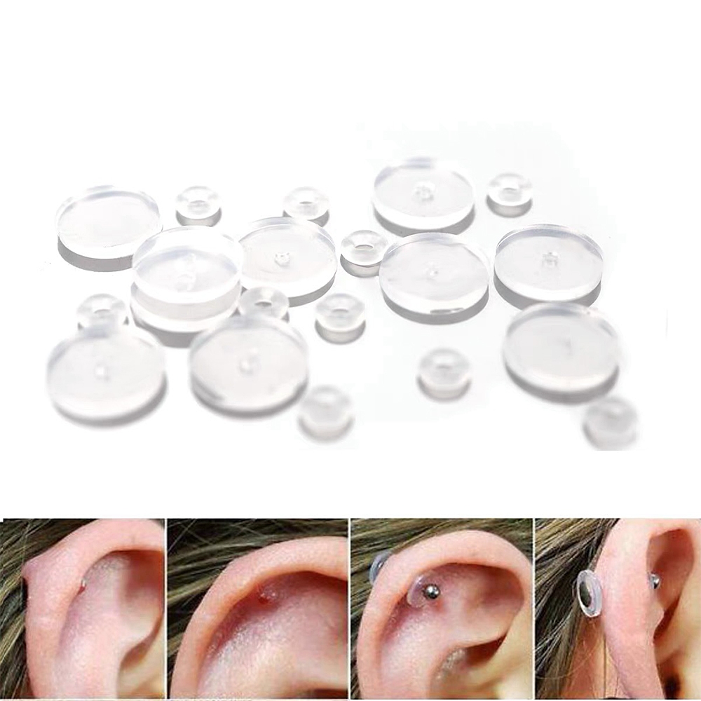 Set 10 Đĩa silicone Trong Suốt Y Tế Chống Tràn 3 / 5 / 7 / 9mm