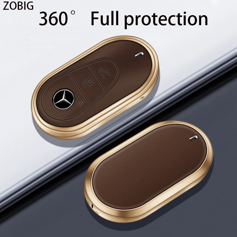 Zobig Vỏ Da + Hợp Kim Kẽm Bảo Vệ Chìa Khóa Xe Hơi mercedes benz 2023 a-class g-class s-class e-class e-class