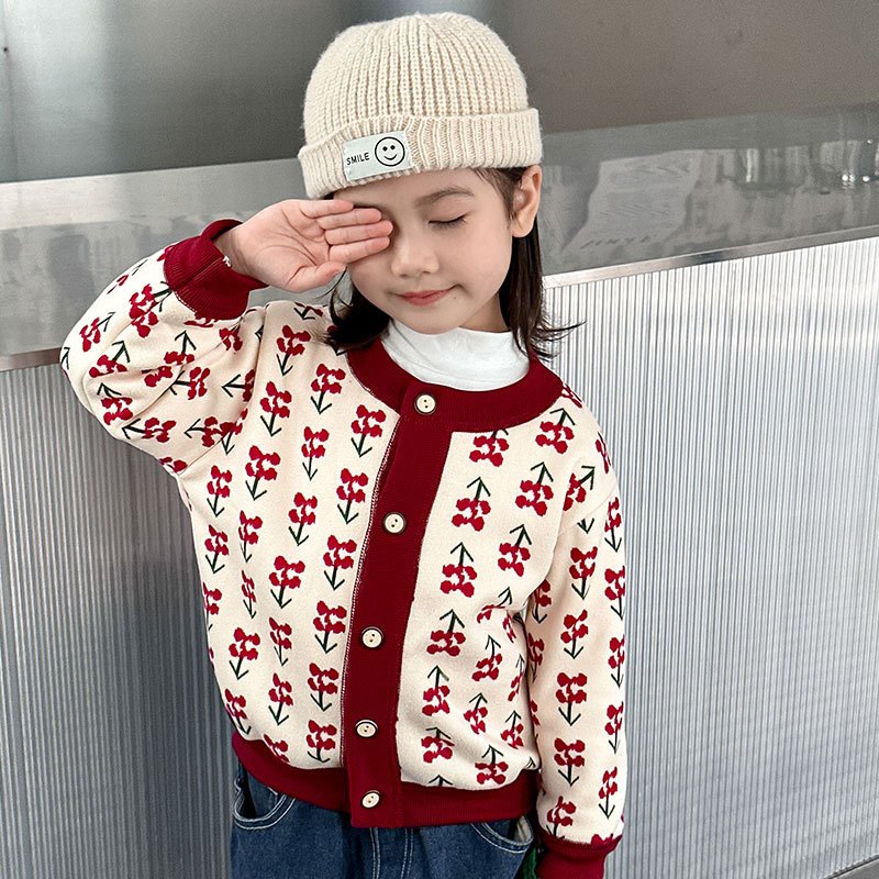 Áo Khoác cardigan Dệt Kim Dày Giữ Ấm Mùa Thu Và Mùa Đông Phong Cách Mới 2023 Dễ Phối Đồ Cho Bé Trai Bé Gái