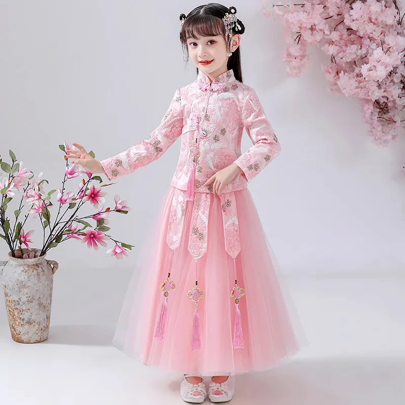 Đầm Sườn Xám Phong Cách Trung Hoa Cổ Điển Cho Bé Gái