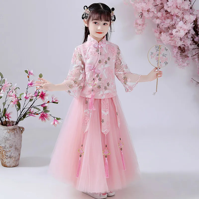Đầm Sườn Xám Phong Cách Trung Hoa Cổ Điển Cho Bé Gái