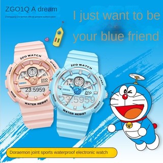 Đồng hồ kỹ thuật số chống nước in hình Doraemon thích hợp làm đồng hồ học sinh cấp 3 Đồng hồ đa năng đồng hồ điện tử dạ quang đồng hồ cặp đôi quà tặng