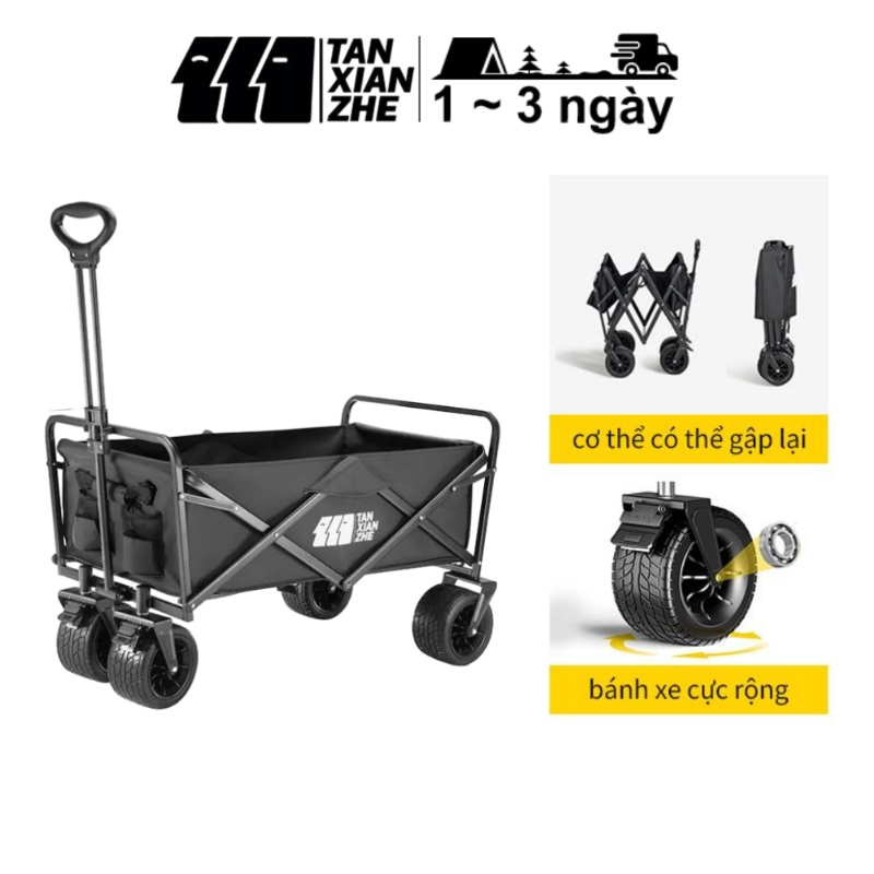 TANXIANZHE cắm trại xe đẩy tay di động ngoài trời có thể gập lại 150KG