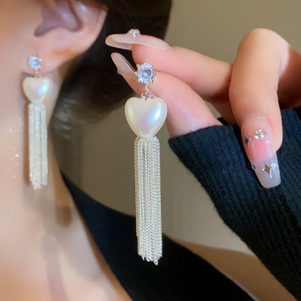 Bông Tai Dáng Dài Đính Đá Zircon Lấp Lánh Thời Trang Hàn Quốc S925 Dành Cho Nữ