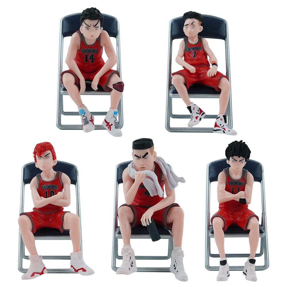 Set 5 Mô Hình Nhân Vật Phim Hoạt Hình slam dunk Bằng pvc