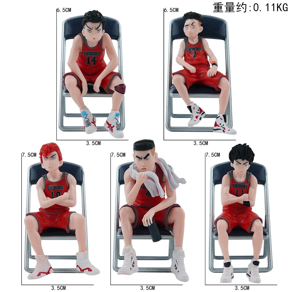 Set 5 Mô Hình Nhân Vật Phim Hoạt Hình slam dunk Bằng pvc