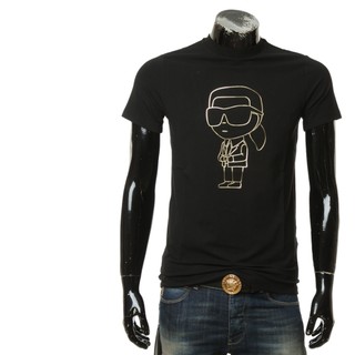 Karl Lagerfeld Thương Hiệu Thời Trang Nam Tay Ngắn Cotton Thoải Mái Cổ Tròn