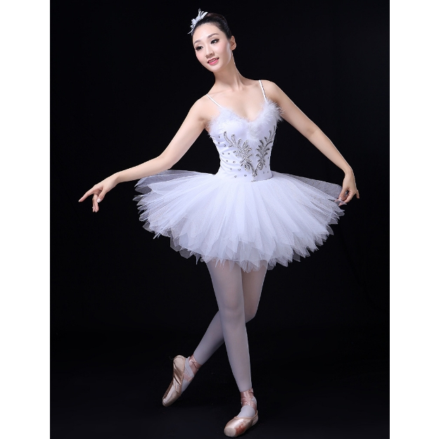Váy Múa Ba Lê Dây Đeo sequin pengswan lake tututu