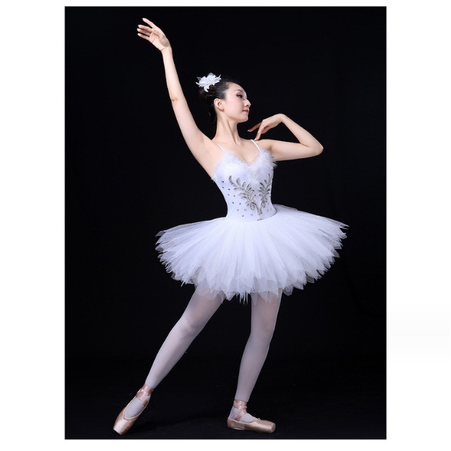 Váy Múa Ba Lê Dây Đeo sequin pengswan lake tututu