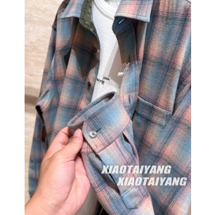 Áo Sơ Mi Nam Tay Dài Họa Tiết Caro Phong Cách retro