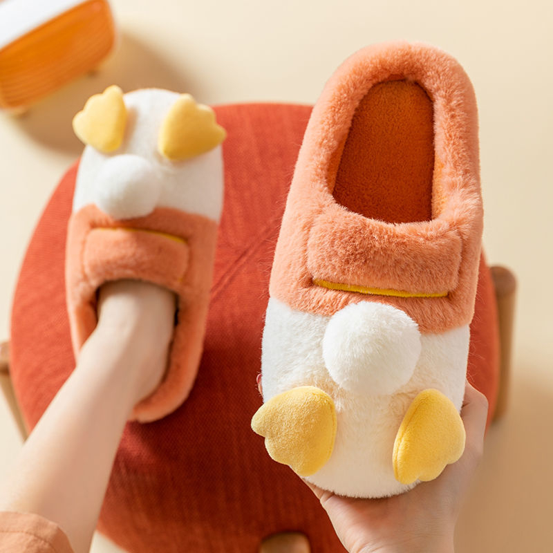 Dép cotton dành cho nữ, dép cotton sang trọng đế dày hoạt hình dễ thương