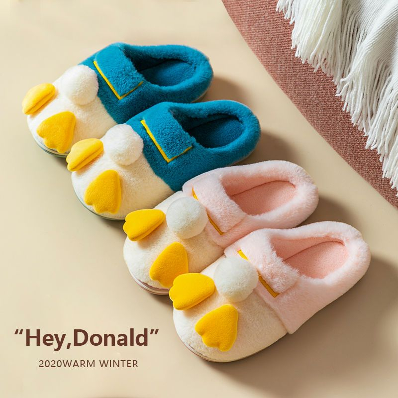 Dép cotton dành cho nữ, dép cotton sang trọng đế dày hoạt hình dễ thương