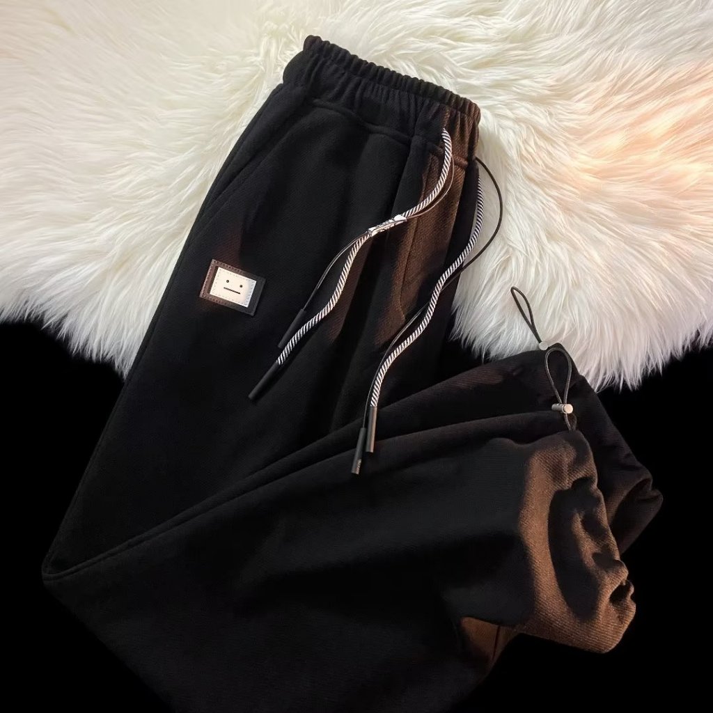 Quần Dài Thể Thao Ống Rộng Màu Trơn Thời Trang Mùa Thu Phong Cách Hàn Quốc Cho Nam