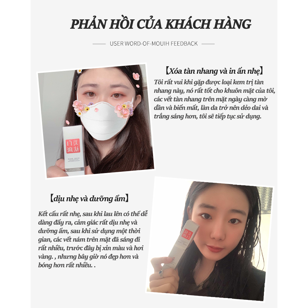 Kem trắng da và xóa tàn nhang Kem nám tàn nhang 20g kem dưỡng trắng da mặt Hiệu quả làm mờ thâm nám tàn nhan se khít lỗ châ