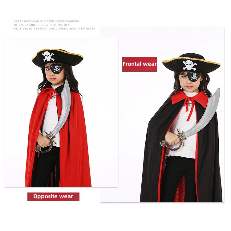 Set Nón Và Khăn Choàng Đen Hóa Trang Cướp Biển Ma Cà Rồng