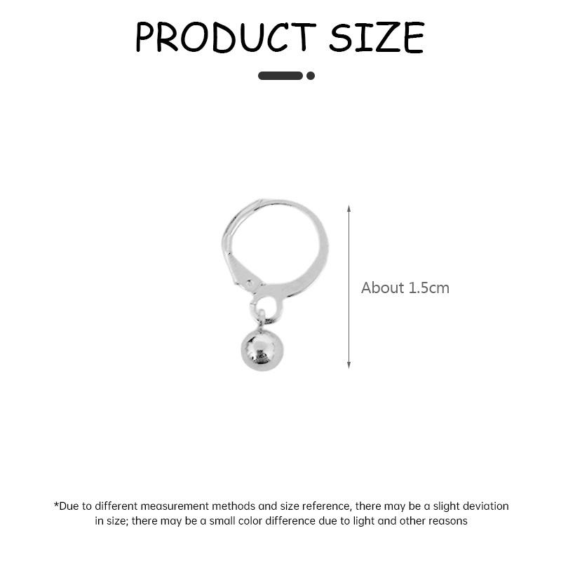 🎀 yakult 🎀Khuyên tai tròn nhỏ màu bạc phong cách Hàn Quốc dành cho nữ.