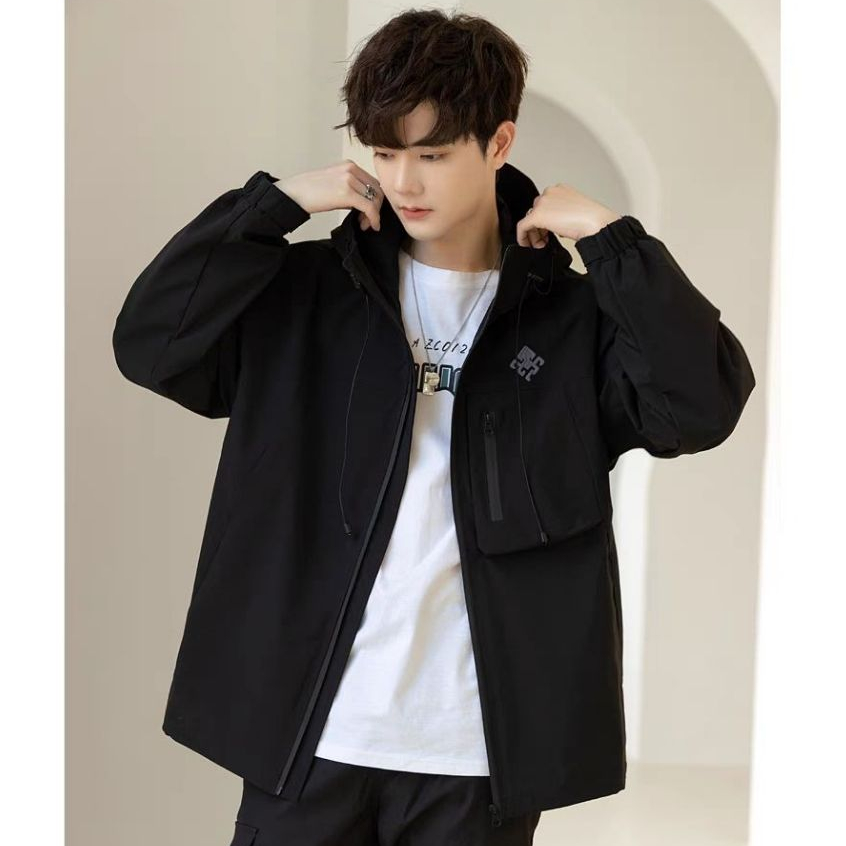 Hanlu Áo Khoác Dáng Rộng Đa Năng Chất Lượng Cao Phong Cách Mỹ Cho Nam