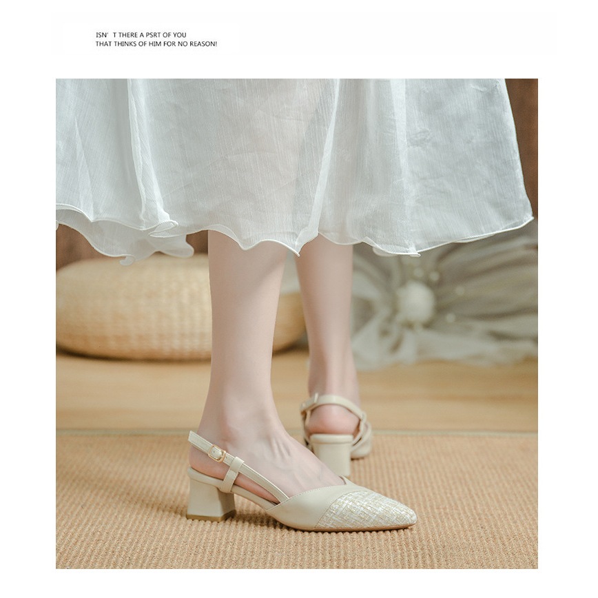 Giày IELGY gót cao vừa phong cách Pháp dễ phối đồ thời trang cho nữ